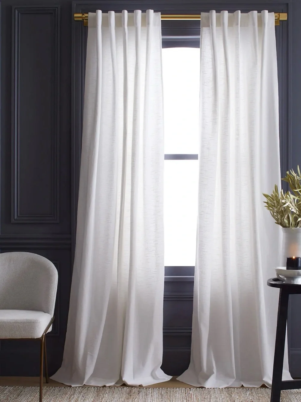 NWOT Quince White Linen Curtain Single Panel